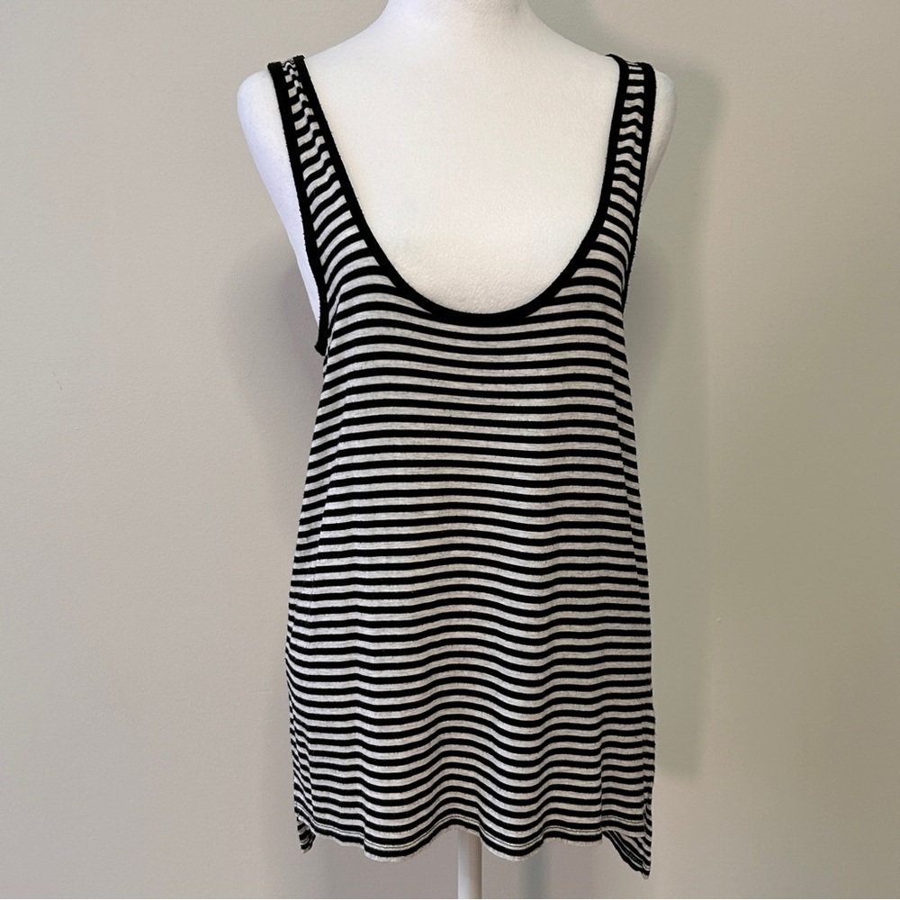 ATM Anthony Thomas Melillo Women’s Medium  Striped Tank Top Black White *READ